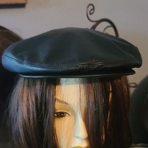 Vintage Leather Newsboy Golf Cap